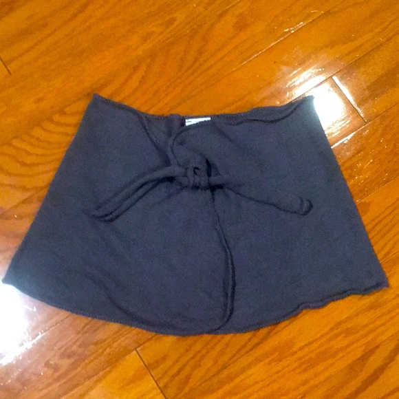 Gray Knit Wrap Stretchy Ballet Skirt - Picture 2 of 5